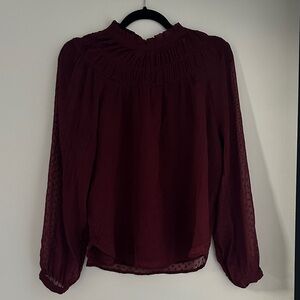 LOFT Deep Burgundy Blouse